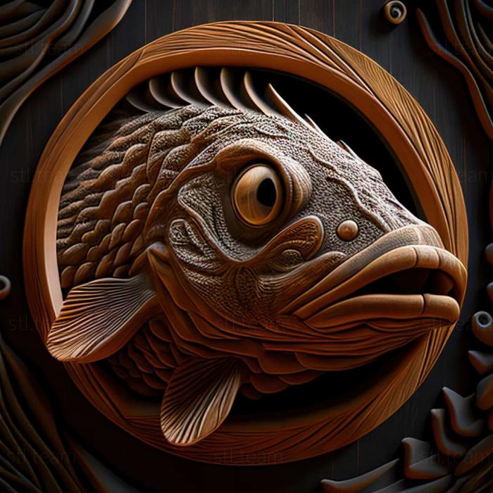 3D model Ocular astronotus fish (STL)